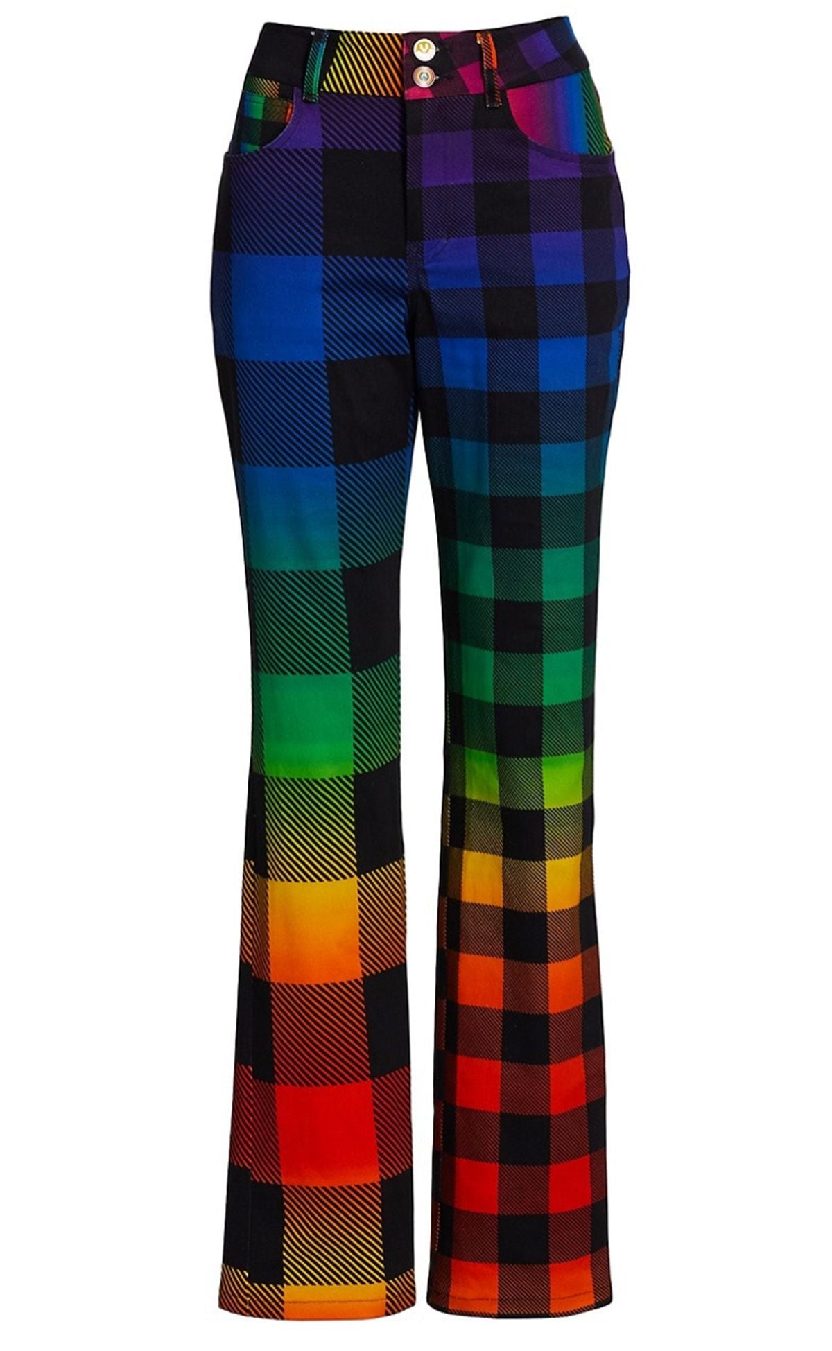 Rainbow Gingham Flare Jean