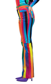 Light Beam Stripe Flare Jeans