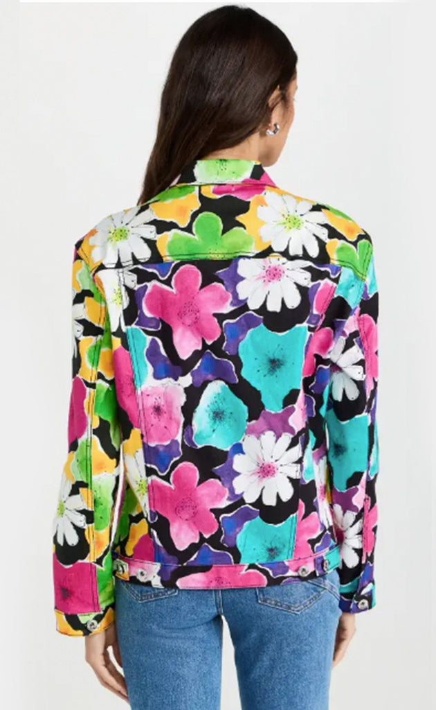 Water Color Floral Denim Jacket