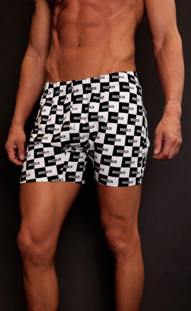 Black and White Logo Knit Boxers