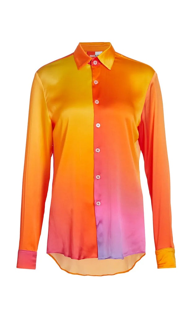 Prism Sunrise Silk Button Up Shirt
