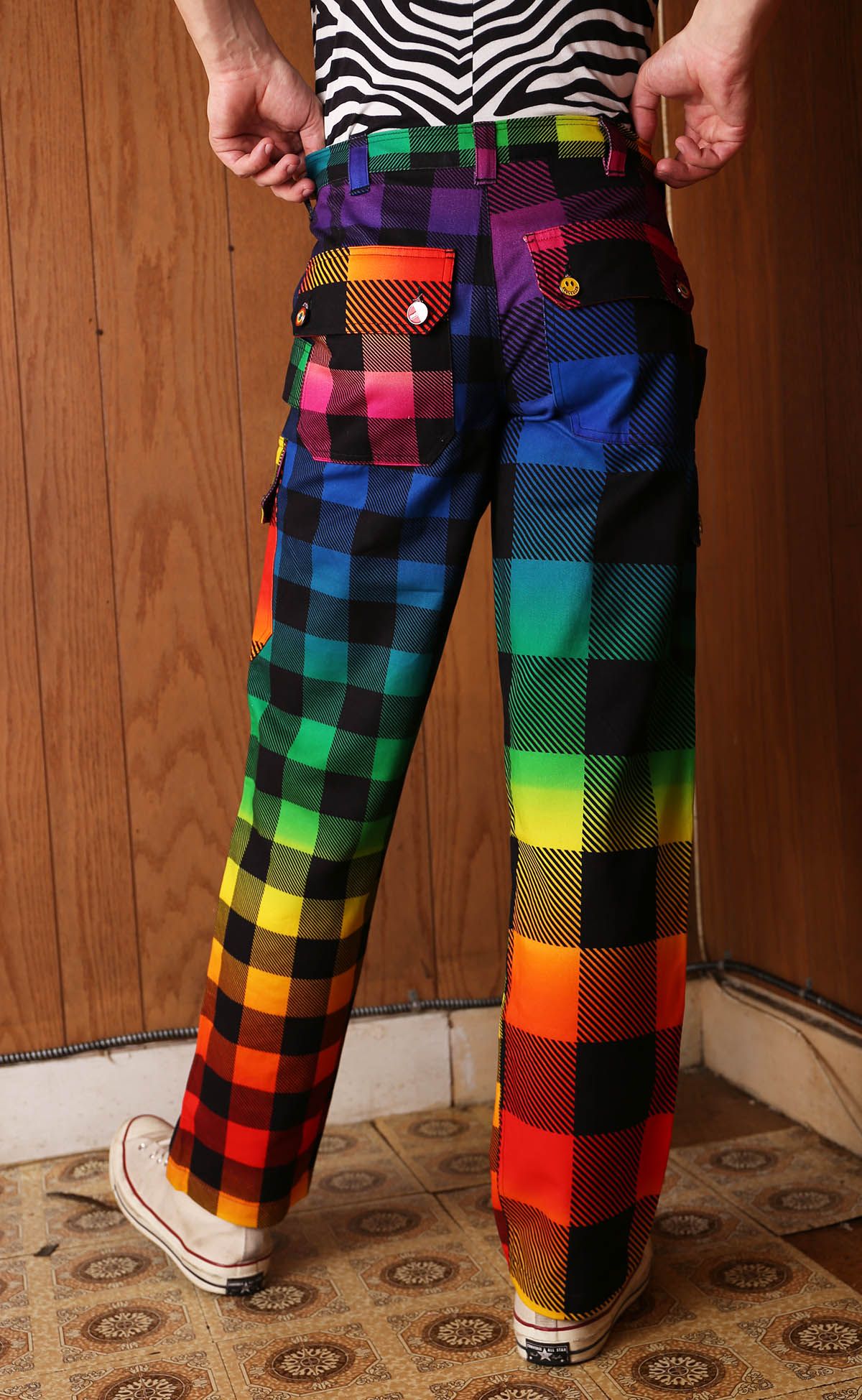 Rainbow Gingham Cargo Pant