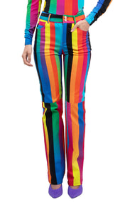 Light Beam Stripe Flare Jeans