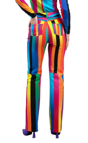 Light Beam Stripe Flare Jeans