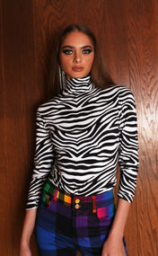 Zebra Print Turtleneck