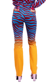 Blue Zebra Flare Jeans