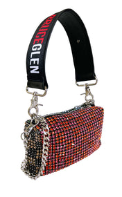 Sunset Blvd Check Sparkle Pouchette with 'Logo' Handle - NO CHAIN CROSSBODY